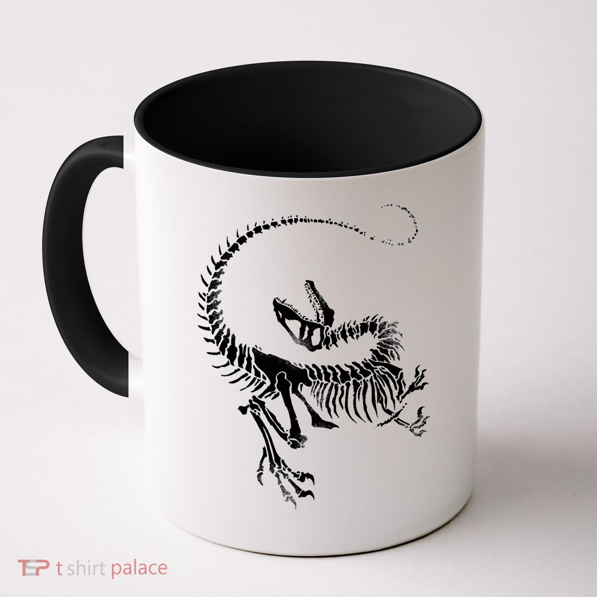 Velociraptor Skeleton Print Coffee Mug