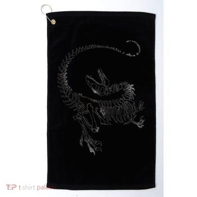 Velociraptor Skeleton Print Golf Towel