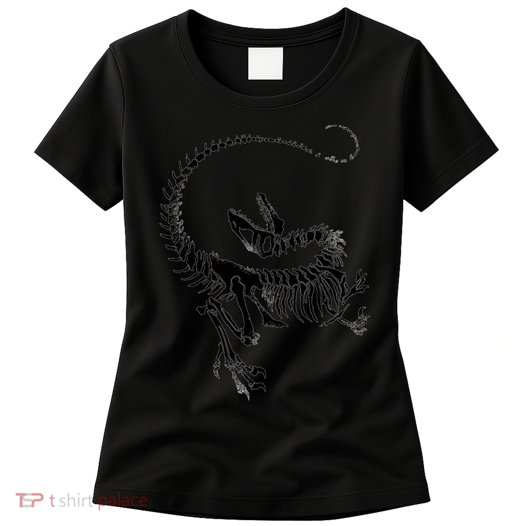 Velociraptor Skeleton Print Women's T-Shirt