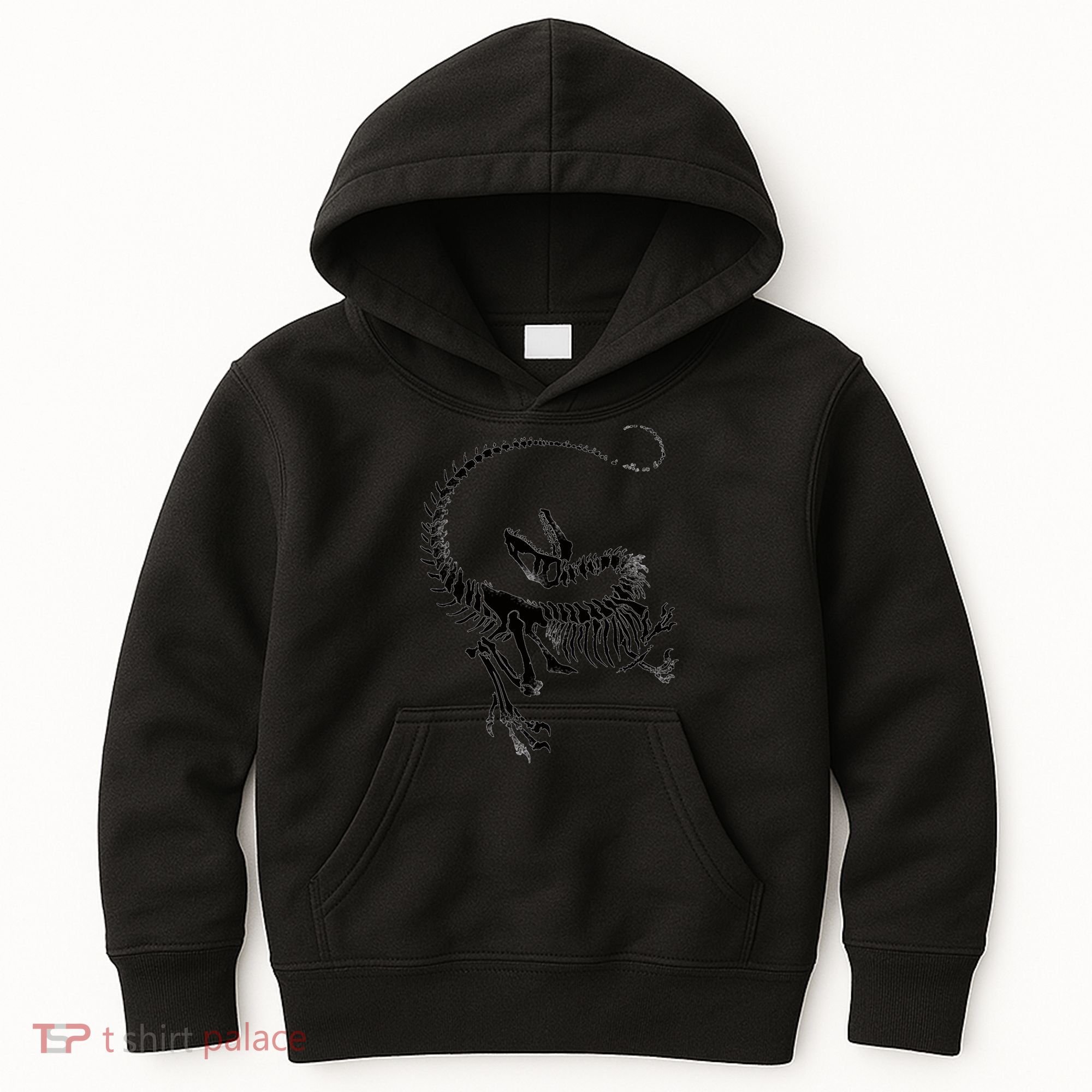 Velociraptor Skeleton Print Kids Hoodie