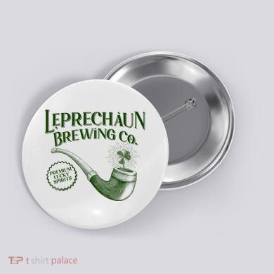 Vintage St Patrick's Day Leprechaun Brewing Co Premium Lucky Spirits Button