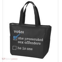 Vote She Prosecuted Sex Offenders He Is One Tote Bag thumb 3
