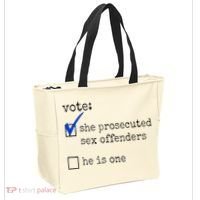 Vote She Prosecuted Sex Offenders He Is One Tote Bag thumb 2