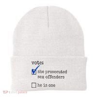 Vote She Prosecuted Sex Offenders He Is One Beanie thumb 0