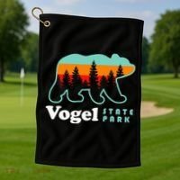 Vogel State Park Camping Georgia Lake Bear Golf Towel thumb 1