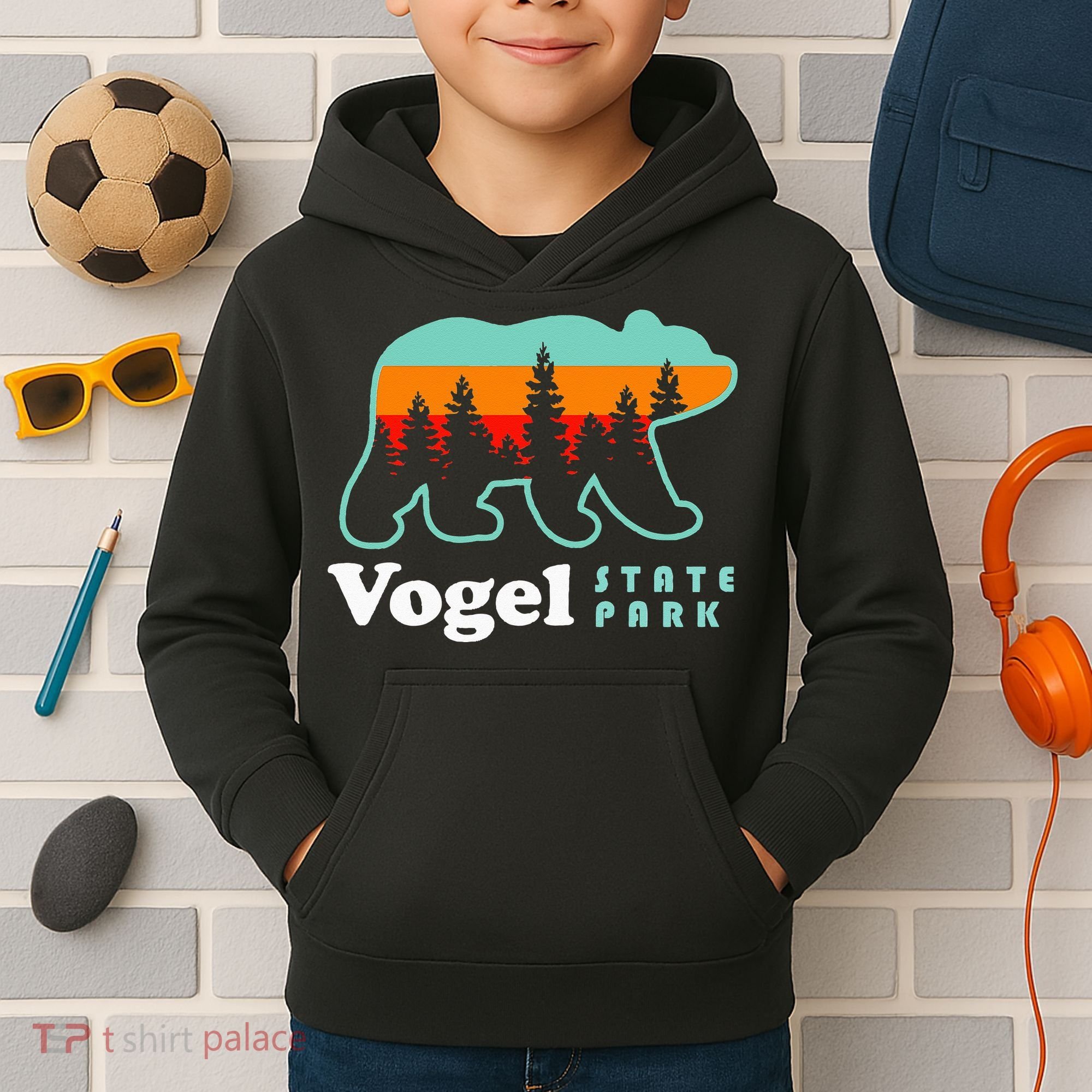 Vogel State Park Camping Georgia Lake Bear Kids Hoodie