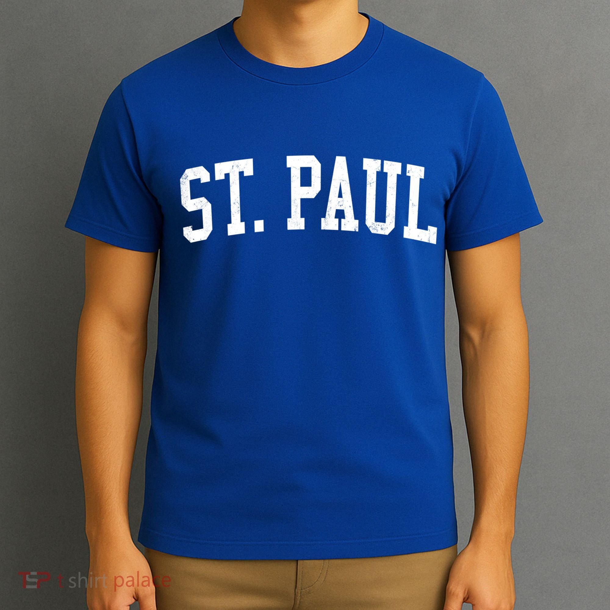 Vintage St Paul Mn Distressed Black Varsity Style Cool Gift T-Shirt