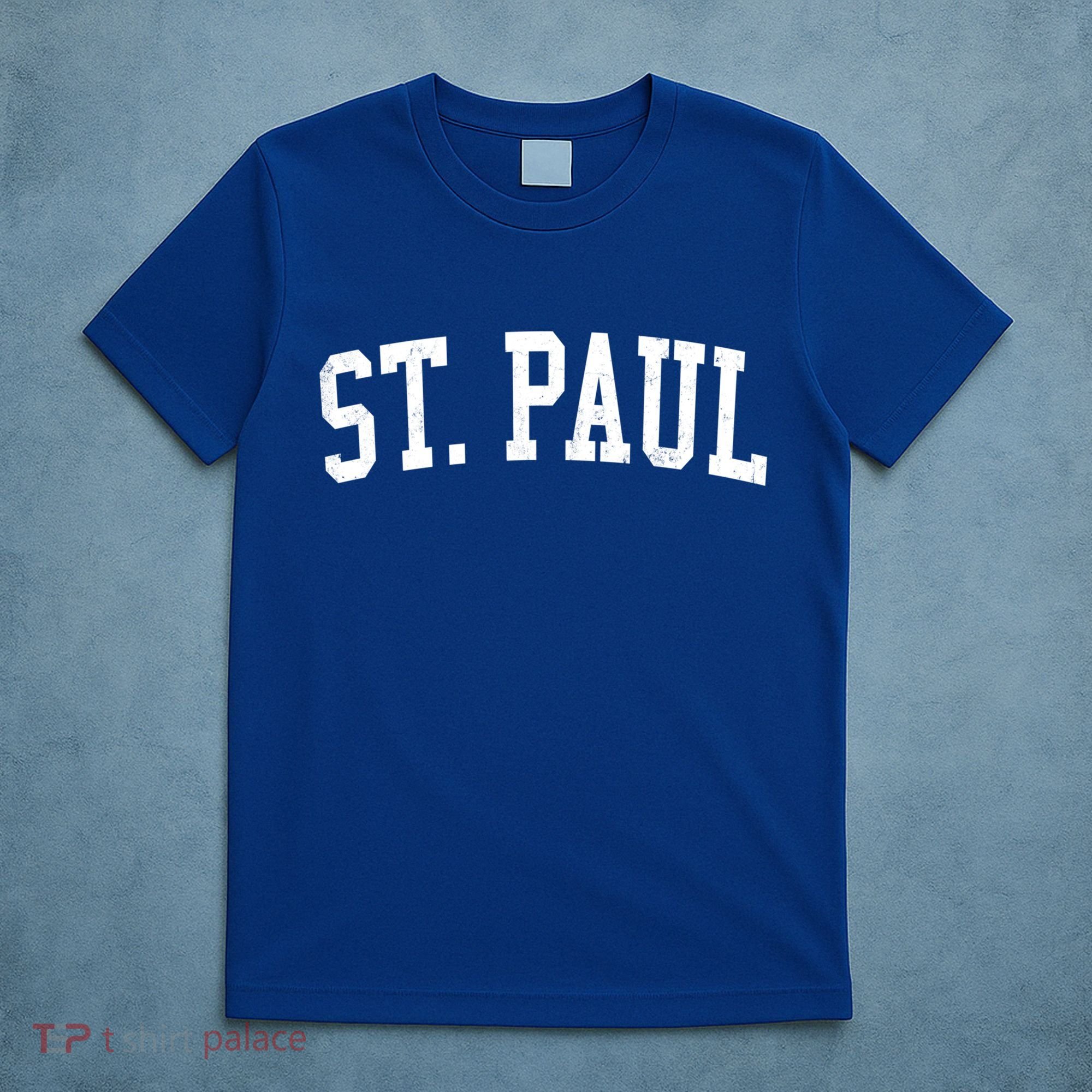 Vintage St Paul Mn Distressed Black Varsity Style Cool Gift T-Shirt