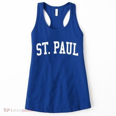 Vintage St Paul Mn Distressed Black Varsity Style Cool Gift Women's Tank Top