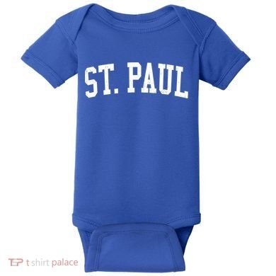 Vintage St Paul Mn Distressed Black Varsity Style Cool Gift Baby Bodysuit