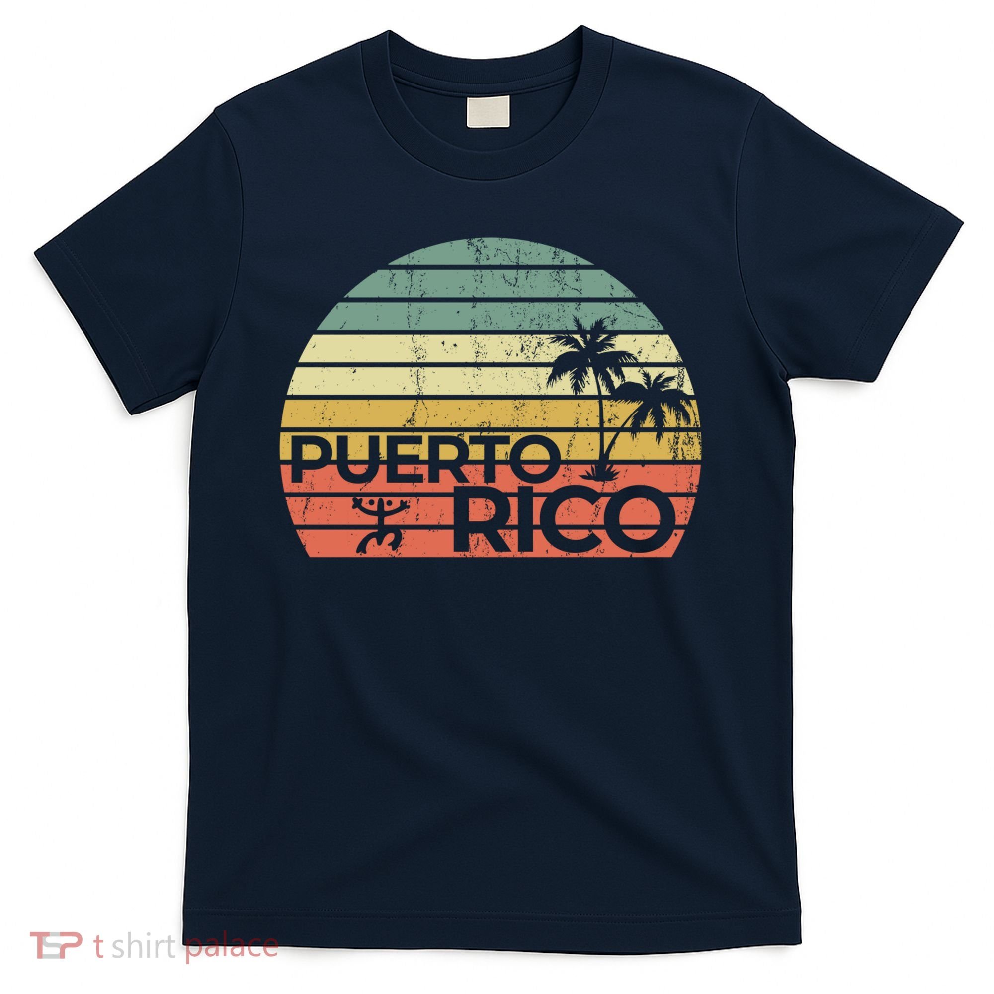 Vintage style Puerto Rico Retro Sunset Palm Tree T-Shirt