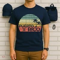 Vintage style Puerto Rico Retro Sunset Palm Tree T-Shirt thumb 6