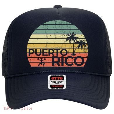 Vintage style Puerto Rico Retro Sunset Palm Tree Hat
