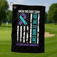 Veteran Suicide Prevention Suicide Awareness Crisis Golf Towel thumb 1