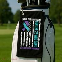Veteran Suicide Prevention Suicide Awareness Crisis Golf Towel thumb 2
