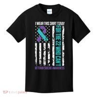 Veteran Suicide Prevention Suicide Awareness Crisis Kids T-Shirt thumb 0