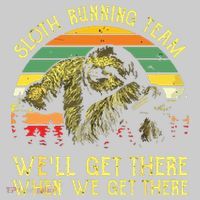 Vintage Sloth Running Team Well Get There Funny Sloth T-Shirt thumb 2