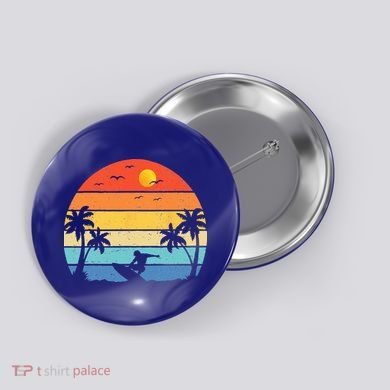 Vintage Surfer Retro Surfing Beach Surf Button