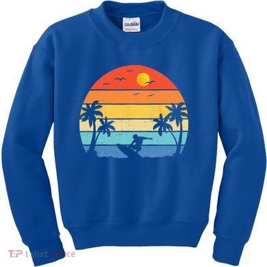 Vintage Surfer Retro Surfing Beach Surf Kids Sweatshirt