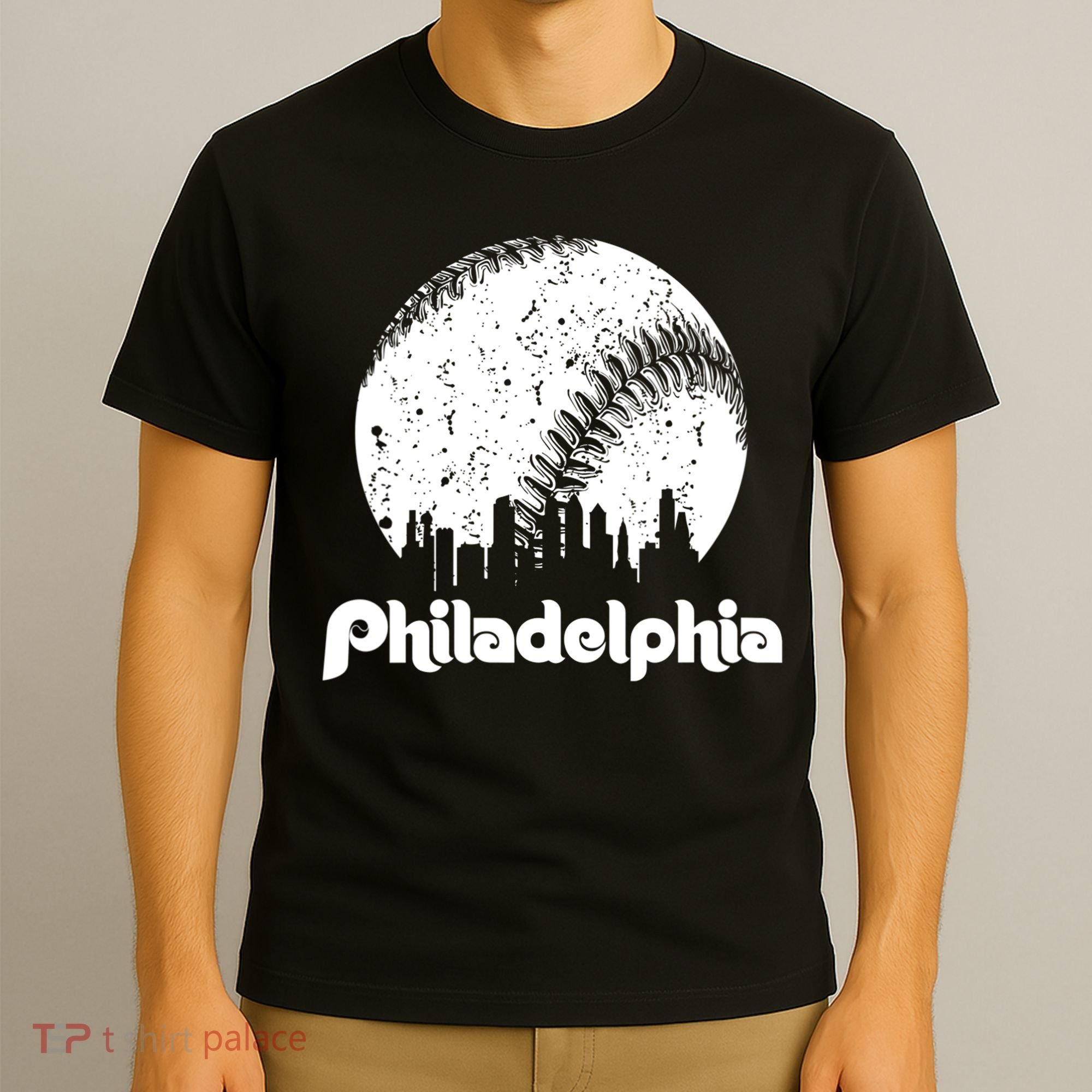 Vintage Skyline Retro Philadelphia Phill Baseball Dancing T-Shirt
