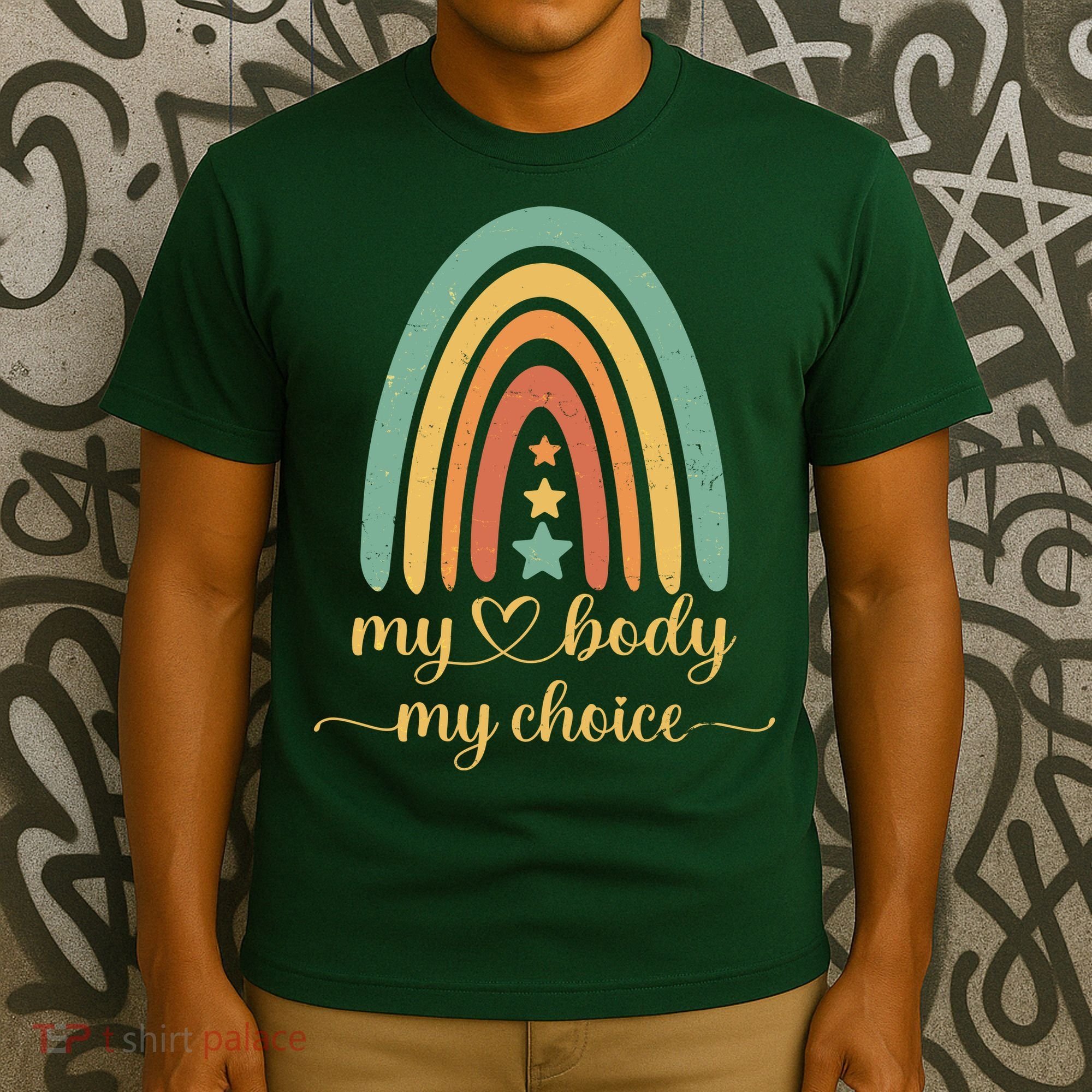 Vintage Stars Rainbow Pro Roe My Body My Choice T-Shirt