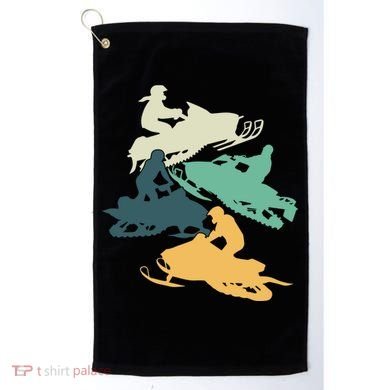 Vintage Snowmobile Rider Retro Snowmobiling Offroad Racing Gift Golf Towel