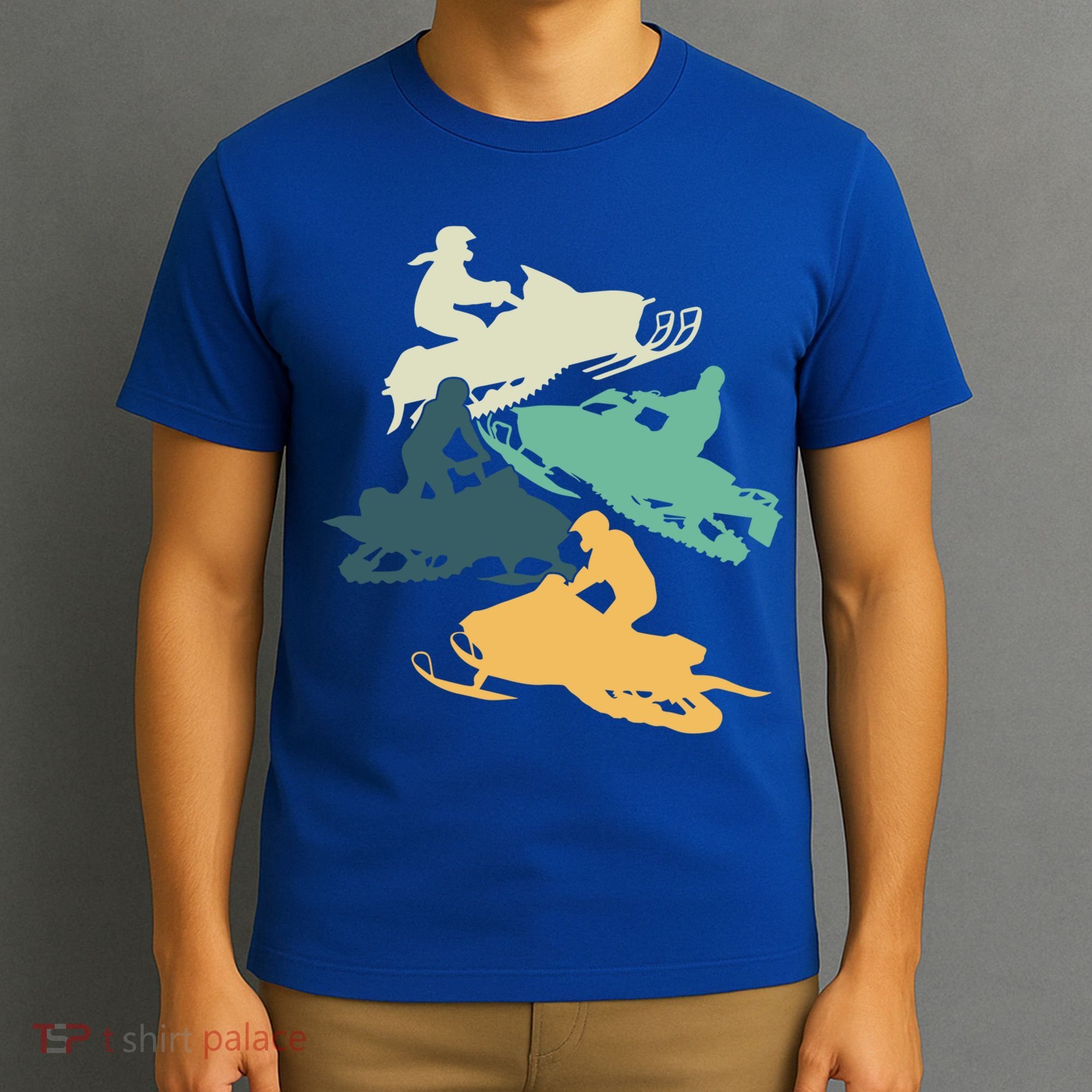 Vintage Snowmobile Rider Retro Snowmobiling Offroad Racing Gift T-Shirt