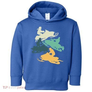 Vintage Snowmobile Rider Retro Snowmobiling Offroad Racing Gift Toddler Hoodie