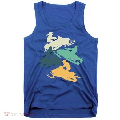 Vintage Snowmobile Rider Retro Snowmobiling Offroad Racing Gift Tank Top