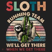 Vintage Sloth Running Team We'll Get There Funny Sloth Women's Sweatshirt thumb 2