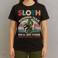 Vintage Sloth Running Team We'll Get There Funny Sloth T-Shirt thumb 4