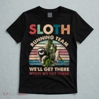 Vintage Sloth Running Team We'll Get There Funny Sloth T-Shirt thumb 5