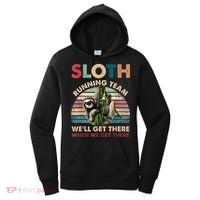 Vintage Sloth Running Team We'll Get There Funny Sloth Women's Hoodie thumb 0
