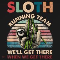 Vintage Sloth Running Team We'll Get There Funny Sloth Women's T-Shirt thumb 6