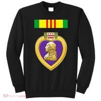 Vietnam Service Ribbon Above Purple Heart Military Sweatshirt thumb 0