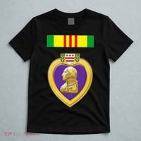 Vietnam Service Ribbon Above Purple Heart Military T-Shirt thumb 5