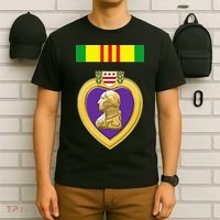 Vietnam Service Ribbon Above Purple Heart Military T-Shirt thumb 6