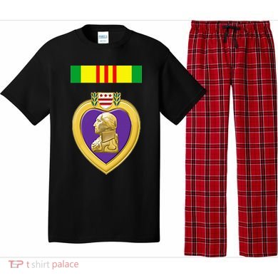 Vietnam Service Ribbon Above Purple Heart Military Pajama Set
