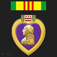 Vietnam Service Ribbon Above Purple Heart Military Hat thumb 2