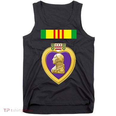 Vietnam Service Ribbon Above Purple Heart Military Tank Top