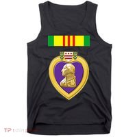 Vietnam Service Ribbon Above Purple Heart Military Tank Top thumb 0