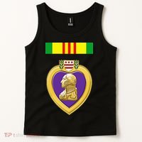 Vietnam Service Ribbon Above Purple Heart Military Tank Top thumb 2