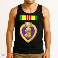 Vietnam Service Ribbon Above Purple Heart Military Tank Top thumb 3