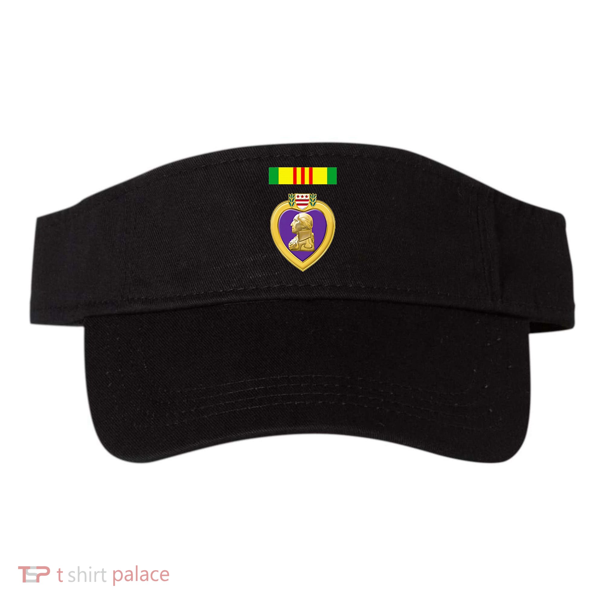 Vietnam Service Ribbon Above Purple Heart Military Visor