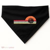 Volleyball Sunset Retro Chest Coach Player Men Women USA-Made Doggie Bandana thumb 0