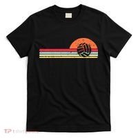 Volleyball Sunset Retro Chest Coach Player Men Women T-Shirt thumb 0