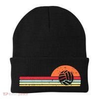 Volleyball Sunset Retro Chest Coach Player Men Women Beanie thumb 0