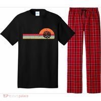 Volleyball Sunset Retro Chest Coach Player Men Women Pajama Set thumb 0