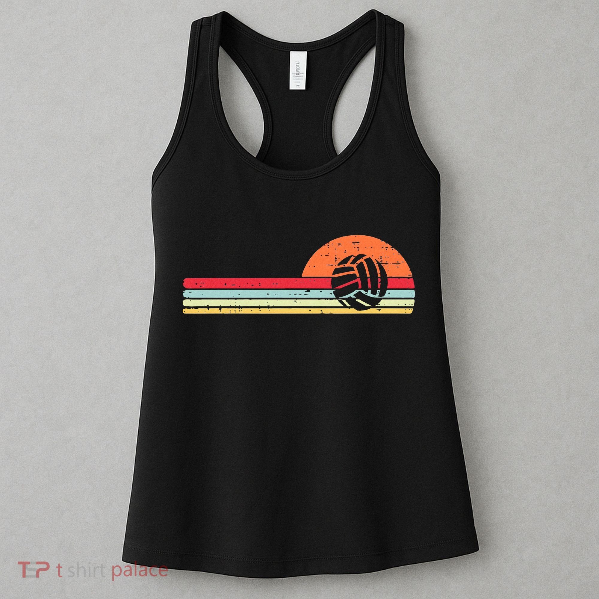 Volleyball Sunset Retro Chest Coach Player Men Women Women's Tank Top