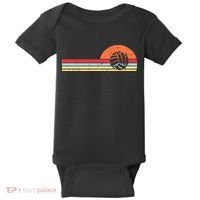 Volleyball Sunset Retro Chest Coach Player Men Women Baby Bodysuit thumb 0